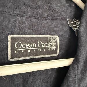 OP Ocean Pacific Men's Casual Button Down Shirt - Black